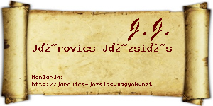 Járovics Józsiás névjegykártya